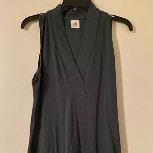 CAbi Placket Tee Dark Green 3063